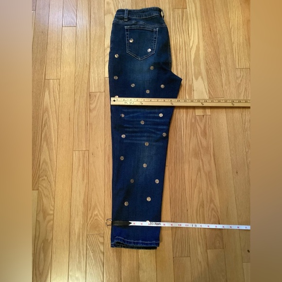 Baccini Blue Jeans with Gold Polka Dots - Picture 6 of 6